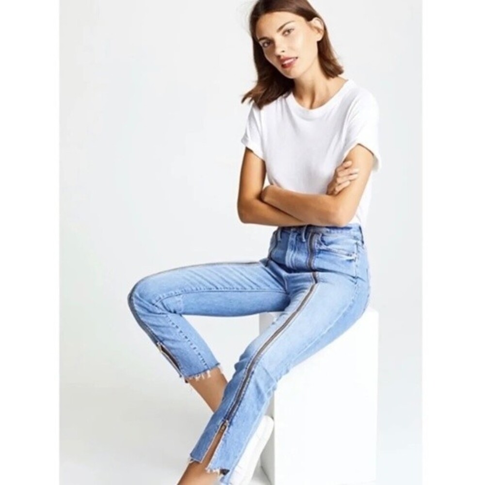 Mother Superior High Waisted Rascal Zip Leg Raw Hem Fray Jeans | Size 26